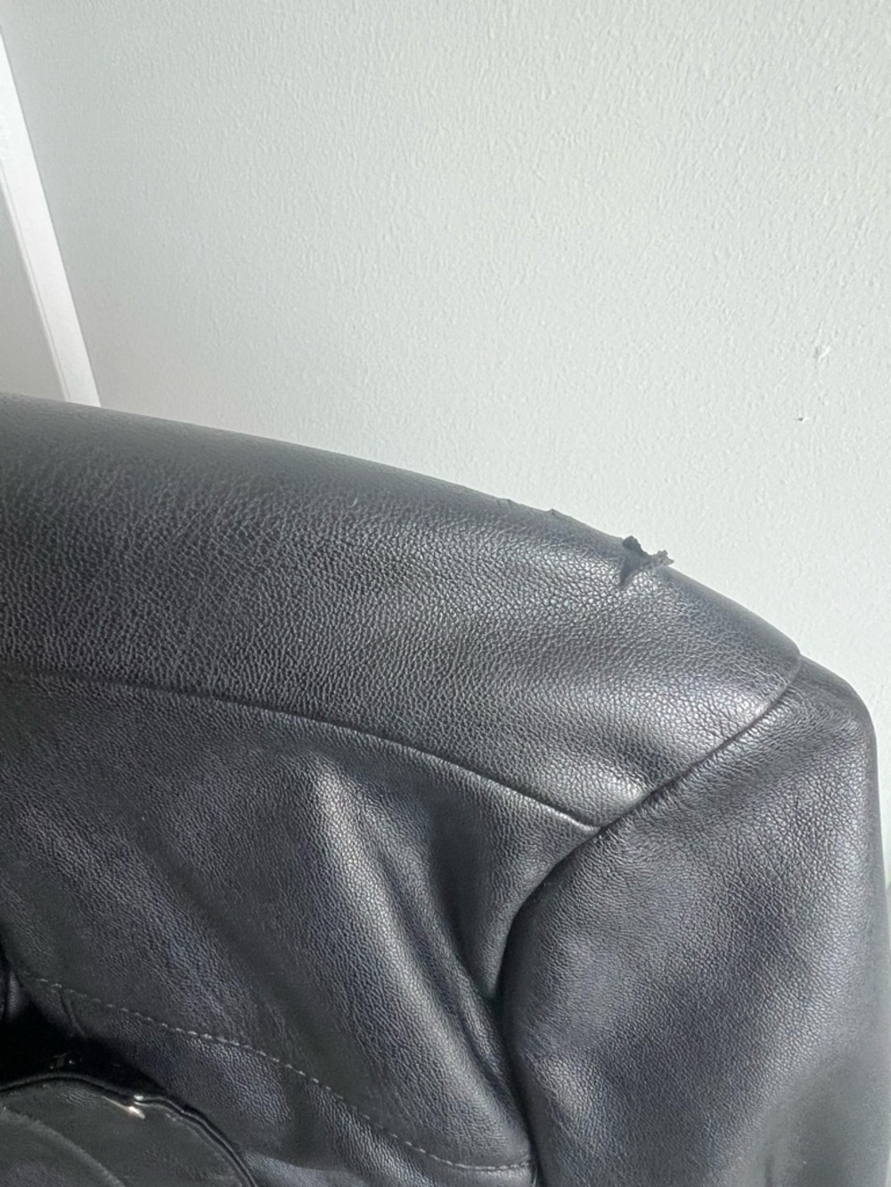 Zara Black Leather Jacket with Silver Accents, Size Large - Picture 11 of 12